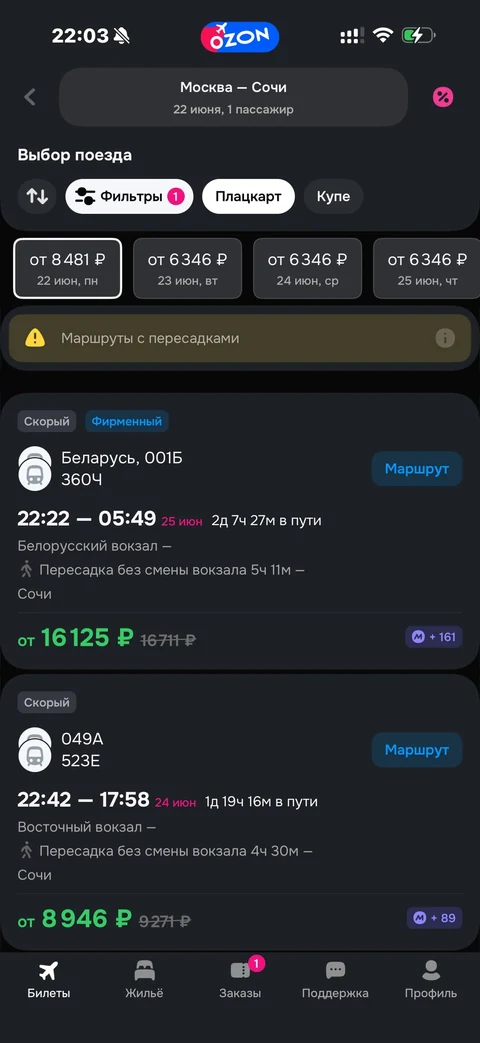 Ozon travel · ЖД · 137